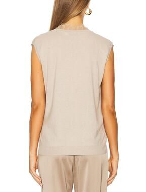 Iro Lightweight Tan Jayda Sleeveless Knit Top Size M